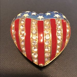 Red white and blue heart keepsake box